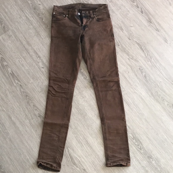 Nudie Jeans Women's Skinny Jeans in Brown - Picture 2 of 6